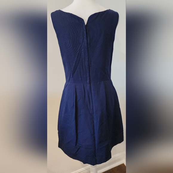 Lilly Pulitzer Navy Dress with Gold Beaded Neckline. Size 6. VGUC - Picture 3 of 6